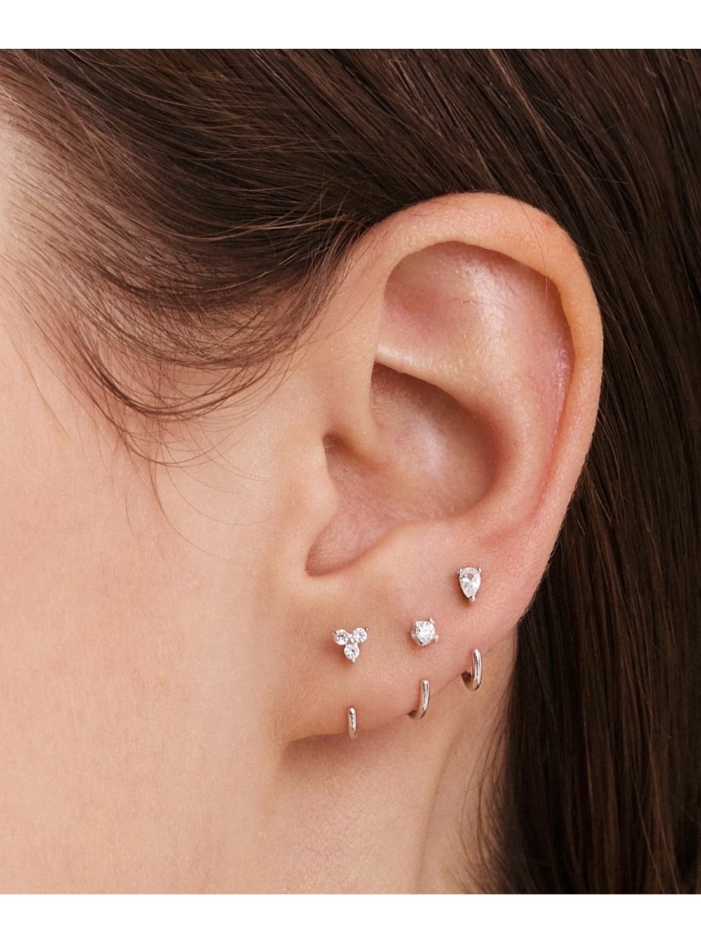 Ardant 925 Sterling Silver 3 pair Earring Set - Picture 6 of 8